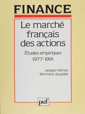 cover image of Le Marché français des actions